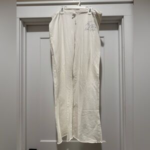 Y2K Women’s Abercrombie & Fitch White Flare Lounge Pants L